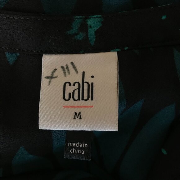 CABI -WOMEN'S MEDIUM - GREEN/BLACK LONG SLEEVE BUTTON BELTED AUTUMN DRESS - Picture 8 of 8